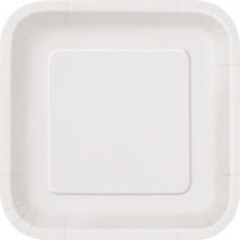 14 BRIGHT WHITE 9" SQUARE PLTS