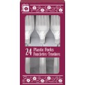 24 CLEAR PLASTIC FORKS - PZ