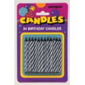 24 SPIRL B'DAY CANDLE-BLACK
