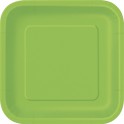16 LIME GREEN 7" SQUARE PLATES