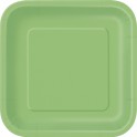 14 LIME GREEN 9" SQUARE PLATES