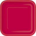 14 RUBY RED 9" SQUARE PLTS