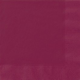20 BURGUNDY BEVERAGE NAPKINS