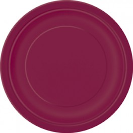 8 BURGUNDY 9'' PLATES