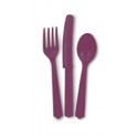 24 ASST CUTLERY-MAROON