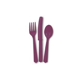 24 ASST CUTLERY-MAROON