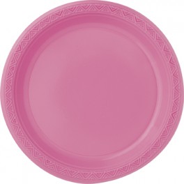 12 7" PLASTC PLATES-BRIGHT PNK