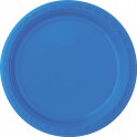 12 7" PLASTIC PLATES-ROYAL BLU