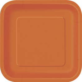 8 PMPKN ORNGE 9'' SQR PLT (PZ)