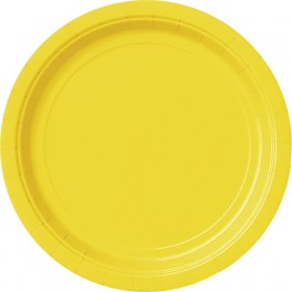 20 SUNFLOWER YELLOW 7'' PLATES