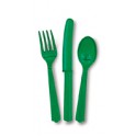 24  ASST CUTLERY EMERALD GREEN