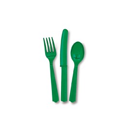 24  ASST CUTLERY EMERALD GREEN