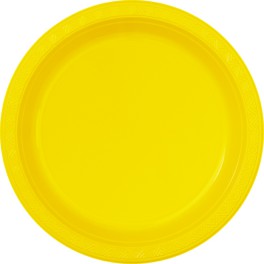 6 10" PLSTC PLTES SUNFLR YELLW