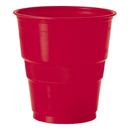 12 9 OZ PLASTIC CUPS-RUBY RED