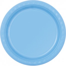 12 7" PLASTIC PLATES-BABY BLUE