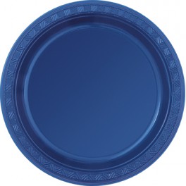 12 7" PLASTIC PLATES-NAVY BLUE