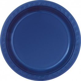 6 10" PLASTIC PLATES-NAVY BLUE