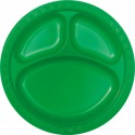 6 10" COMPARTMNT PLATES-EM GRN