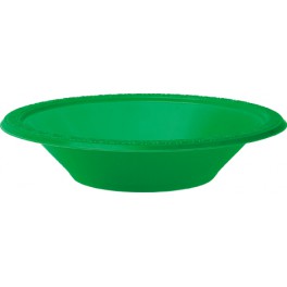 8 PLASTIC BOWLS-EMERALD GREEN