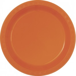12 7" PLASTIC PLATES-ORANGE