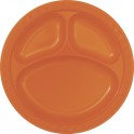 6 10" COMPARTMNT PLATES-ORANGE