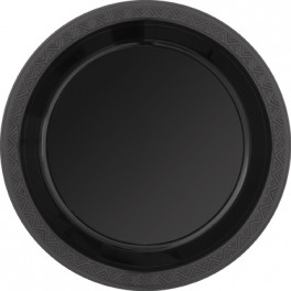 12 7" PLASTIC PLATES-BLACK