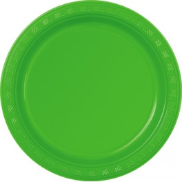 12 7" PLSTIC PLATES-LIME GREEN