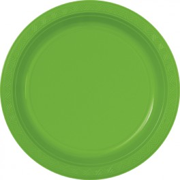 8 9" PLASTIC PLATES-LIME GREEN