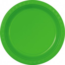 6 10" PLASTC PLATES-LIME GREEN