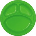 6 10" CMPRTMNT PLATES-LIME GRN