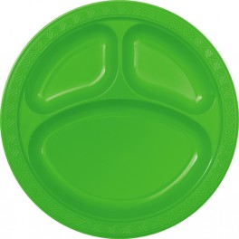 6 10" CMPRTMNT PLATES-LIME GRN
