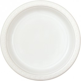12 7" PLASTIC PLATES-WHITE