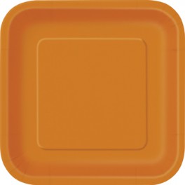 14 PMPKN ORANGE 9" SQUARE PLTS