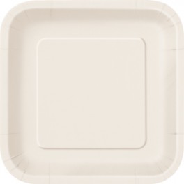 14 IVORY 9" SQUARE PLATES