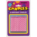 24 SPIRL B'DAY CANDLE-PNK