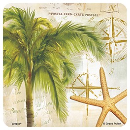 8 TROPICAL TRAVEL COASTERS PZ