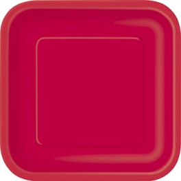 12 RUBY RED 7" SQUARE PLT (PZ)