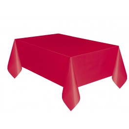 RUBY RED TABLECOVER PLST (PZ)