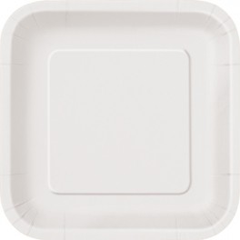 12 WHITE 7" SQUARE PLATE (PZ)