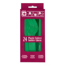 24 ASST CUTLERY- EMRLD GRN(PZ)