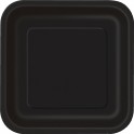 12 BLACK 7" SQUARE PLATE (PZ)