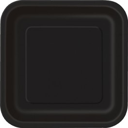12 BLACK 7" SQUARE PLATE (PZ)