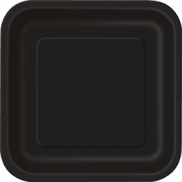 8 BLACK 9" SQUARE PLATE (PZ)
