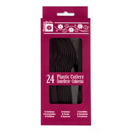 24 ASST CUTLERY - BLACK (PZ)