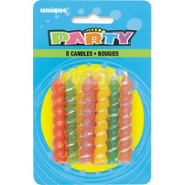 8 SPIRAL LOOP BDAY CANDLES