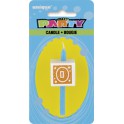 NUMERAL 0 GLITTER BLOCK CANDLE