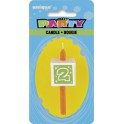 NUMERAL 2 GLITTER BLOCK CANDLE