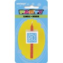 NUMERAL 9 GLITTER BLOCK CANDLE