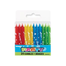 24 2.5" BDAY SCRIPT BDAY CNDLS
