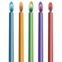 10 COLR FLME BDAY CANDLE HLDRS